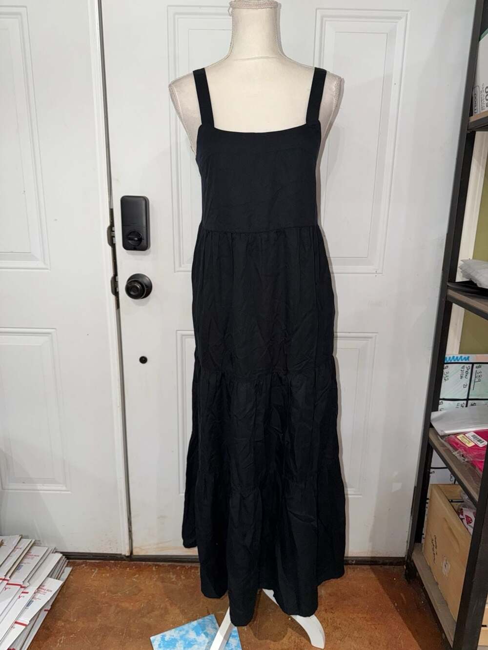 Amazon The Drop Britt Tiered Midi Dress in Black